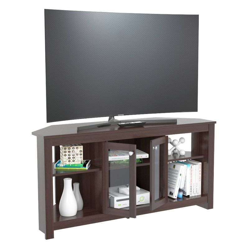 Corner TV Stand for TVs up to 60&#34; with Glass Doors - Inval, 3 of 9