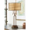 Franklin Iron Works Industrial Table Lamp with USB and AC Power Outlet Workstation Charging Base 28.75" Tall Bronze Woven Metal Burlap Bedroom - 2 of 4