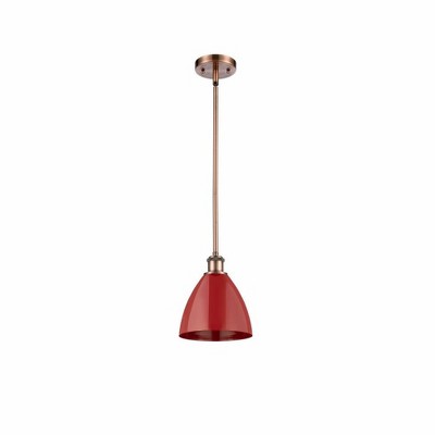 Plymouth Dome - 1 Light Stem Hung Pendant In Industrial Style-9.25 Inches Tall and 7.5 Inches Wide
