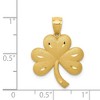 Black Bow Jewelry 14k Yellow Gold Satin & Diamond Cut Shamrock Pendant, 19mm (3/4 inch) - 4 of 4