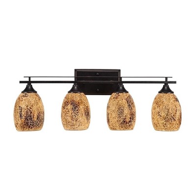 Toltec Lighting Uptowne 4 - Light Vanity in  Dark Granite with 5" Gold Fusion Shade