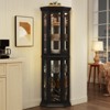 KWPZQEB 69.49" Accent Corner Cabinet w/ 2 Doors, Farmhouse Curio Cabinet w/ Adjustable Glass Shelves, Bar Cabinet, Freestanding Wooden Floor Cabinet - 4 of 4