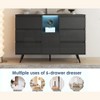 Black Dresser for Bedroom, 6 Drawer Dresser with LED Lights and 1 Cubby, Bedroom Dresser Furniture, Modern Wood Dressers & Chests of Drawers - 2 of 4