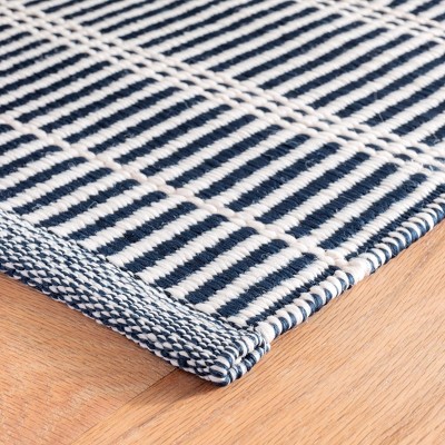 Farmhouse Navy Stripe 5'x8' Reversible Indoor/Outdoor Rug