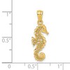 Black Bow Jewelry 14k Yellow Gold Small Filigree Seahorse Pendant, 8 x 24mm - 4 of 4