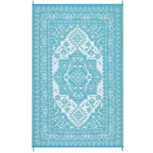 Outdoor Rug Medallion Plastic Straw Camping Carpet, Reversible Floor Mat, UV-Resistant Indoor Outdoor Area Rug for Backyard, Deck, Picnic, Porch - 1 of 4