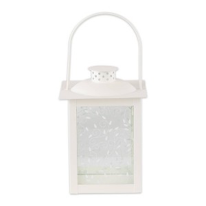 8" Glass Outdoor Lantern White - Zingz & Thingz: Indoor/Outdoor Decorative Candle Holder - 1 of 4