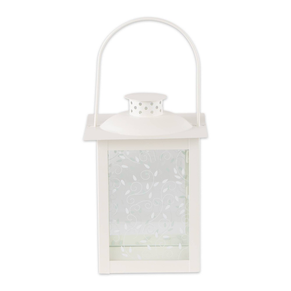 Photos - Figurine / Candlestick 8" Glass Outdoor Lantern White - Zingz & Thingz: Indoor/Outdoor Decorative