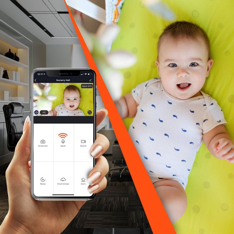 MobiCam HDX Pan &#38; Tilt Smart HD WiFi Video Baby Monitor -Monitoring System - WiFi Camera with 2-way Audio, 6 of 10
