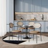 LeisureMod 5-PC Dining Set - 36" Round Dining Table Sintered Stone Top & Black Pedestal, 4 Velvet Dining Chairs in Black Steel Legs - 2 of 4