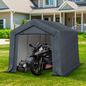 Captiva Designs Outdoor Portable Storage Shelter - Garage Tent with Roll-Up Zipper Doors & Vents for Motorcycles and Bikes (Gray) - 1 of 4