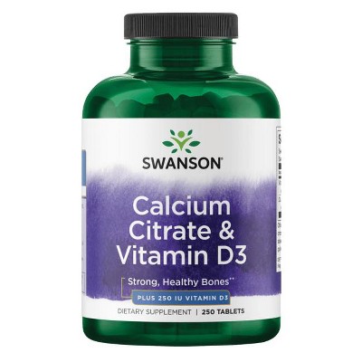 Swanson Calcium Citrate and Vitamin D 250 Tablets.