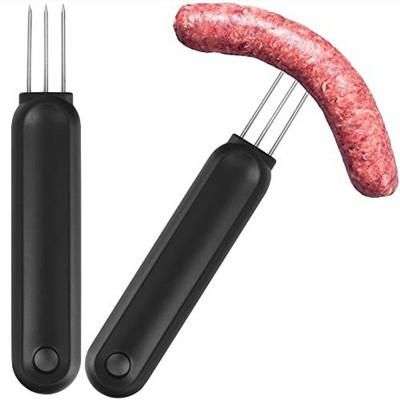 Impresa [2 Pack] Extra Long Sausage Pricker Tool with Storage Pouch - Knife with 3 Tines - 6 "x1