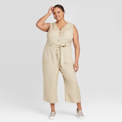 plus size linen jumpsuit