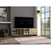 Vynxaria Modern 5-Shelf TV Stand, Light Oak Finish, 70" TV Capacity, Four Open Shelves - 3 of 4