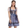 Vintage 3-Piece Midd Dress Costume Floral Embroidered Dress with Crop Top and Checkered Apron - 4 of 4