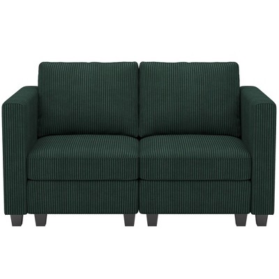 Belffin Corduroy Loveseat, Luxury Modular Love Seat with Storage, Modern Couch for Living Room