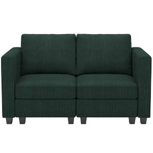 Belffin Corduroy Loveseat, Luxury Modular Love Seat with Storage, Modern Couch for Living Room - 1 of 4