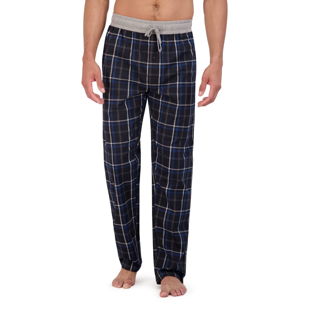 Hanes Premium Men's Plaid Stretch Woven Sleep Pajama Pants - Black XL