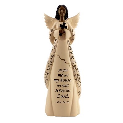 Black Art 11.5" Serve The Lord Angel Home Faith Peace  -  Decorative Figurines