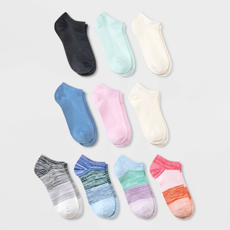 Women&#39;s 10pk Gradient Print Low Cut Socks - Xhilaration&#8482; Assorted Color 4-10, 1 of 4
