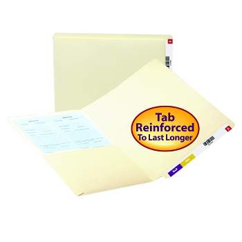 Smead End Tab Pocket Folder, Reinforced Straight-Cut Tab, 1 Pocket, Letter Size, Manila, 50 per Box (24115)