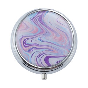 Unique Bargains 3 Grid Round Abstract Pattern Pill Case 1 Pc - 1 of 4