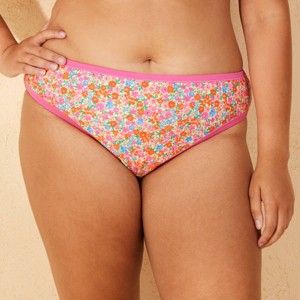 Women's High Leg Cheeky Bikini Bottom - Wild Fable™ Pink Floral Print - 1 of 3