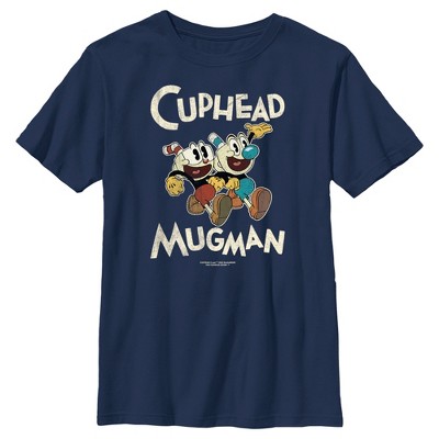 Boy's The Cuphead Show! Mugman and Cuphead Distressed T-Shirt