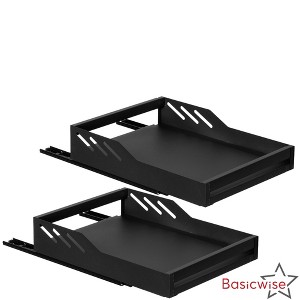 Basicwise Expandable Deep Drawer Organizer Adjustable Pull-Out Cabinet Storage Tray for Kitchen Organization Ideal for Cookware - 1 of 4