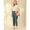 INSPIRE CHIC Women's Peter Pan Collar Lace Trim Embroidered Casual Floral Blouse - 3 of 4