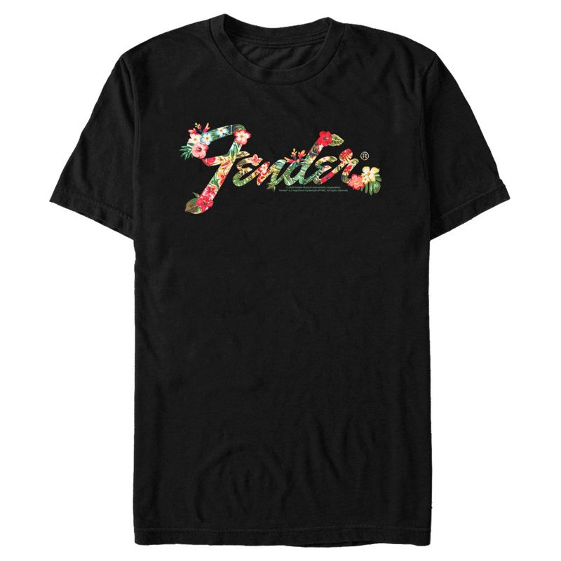 Men's Fender Tropical Floral Logo T-Shirt, 1 of 6
