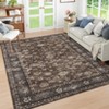 Washable Rug Boho Abstract Hallway Runners Vintage Distressed Floral Soft Low Pile Floor Carpet for Living Room - 3 of 4
