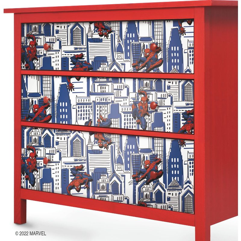 Spider-Man Cityscape Peel and Stick Kids&#39; Wallpaper Red/Blue/Gray - RoomMates, 4 of 9