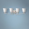 Minka Lavery Vintage Wall Light Brushed Nickel Hardwired 31" 4-Light Fixture Etched Opal Glass Bell Shade for Bathroom Living Room - 2 of 2