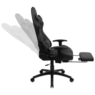 Gray Ergonomic Reclining Gaming Chair with Footrest