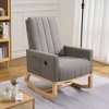 VECELO Modern Glider Rocker Chair with USB Port Armchair & Side Pocket, Faux Leather Upholstered Rocking Chair for Living Room Balcony - 2 of 4