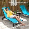 Resenkos Lounge Chair Outdoor, Patio Lounge Chair,Piece Lounge Chair with Wheels, Tanning Chair with 5 Adjustable Positions, Cream White - 2 of 4