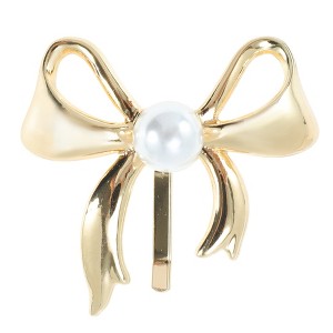 Unique Bargains Women's Faux Pearl Bow Ponytail Buckle Hair Clip 1 Pc - 1 of 4