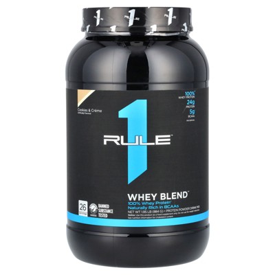 Rule One Proteins Whey Blend, Protein Powder Drink Mix, Cookies & Creme, 1.95 lbs (884 g)