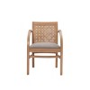 Sumpter Transitional Woven Armchair Natural - Linon: Beechwood Frame, Polyester Upholstery, Foam Fill - 3 of 4