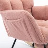 PAGED Rocking Chair Modern Accent Chair, Teddy Fabric Reading Chair for Bedroom, Living Room Furniture - 4 of 4