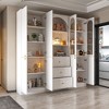 FUFU&GAGA Multifunctional Storage Display Cabinet Contemporary Curved Top Design Modular Organiser White - 4 of 4