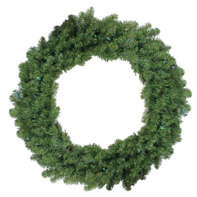 Darice 36" Prelit LED Canadian Pine Artificial Christmas Wreath - Multi Lights