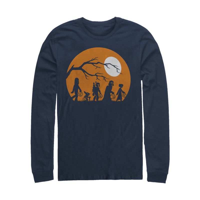 Men's Star Wars Halloween Characters Trick or Treat Long Sleeve Shirt, 1 of 5