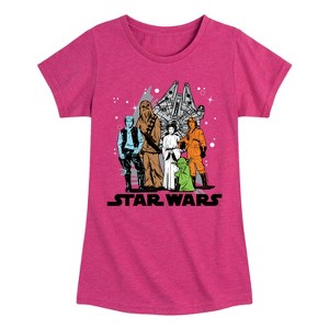 Girls' - Star Wars - Luke and Friends Group Fitted Short Sleeve Graphic T-Shirt - 1 of 3