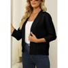 3/4 Sleeve Knit Cardigan Open Front Sweater Jacket - 3 of 4