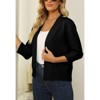 Womens Open Front 3/4 Sleeve Knit Cardigan Sweater Jacket with a Stylish Finish - image 3 of 4