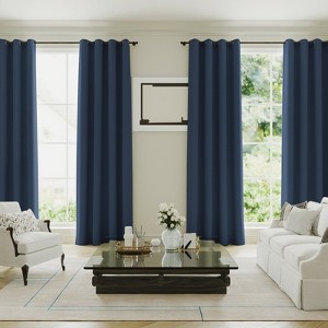 Blackout Curtains Thermal Insulated Heat and Full Light Blocking Curtains for Living Room with Black Liner 2 Panels Set - 1 of 4