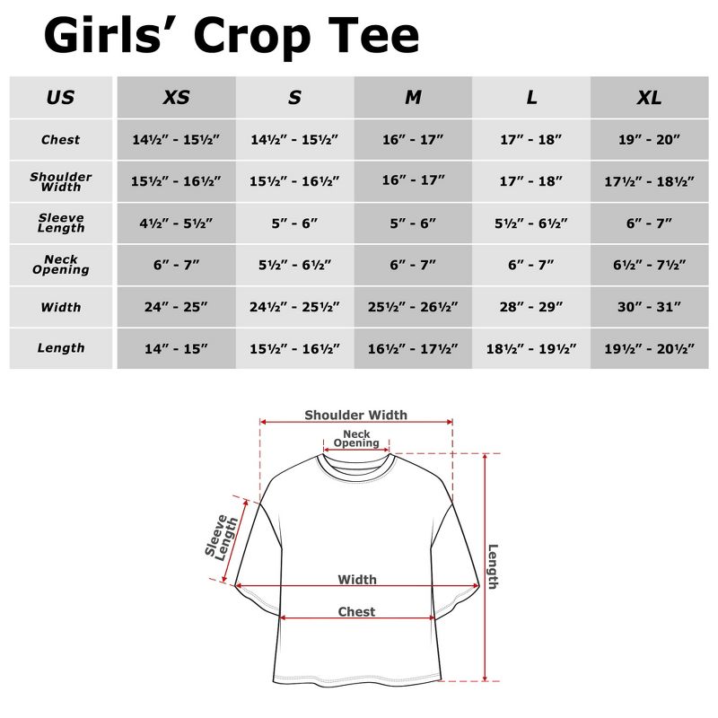 Girl's Strawberry Shortcake Berry and Friends Crop Top T-Shirt, 3 of 4
